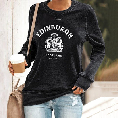 Comstylish Women's Edinburgh Travel Printed Casual Sweatshirt