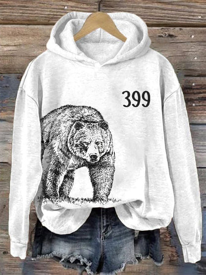 Comstylish Women's Retro Grizzly 399 Printed Hoodie