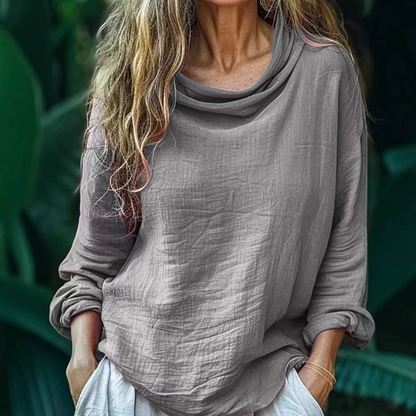 Comstylish Vintage Bohemian Style Linen Long Sleeve Shirt