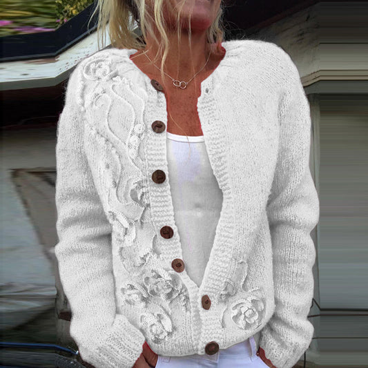 Vintage Floral Art Cozy Casual Sweater artswardrobe