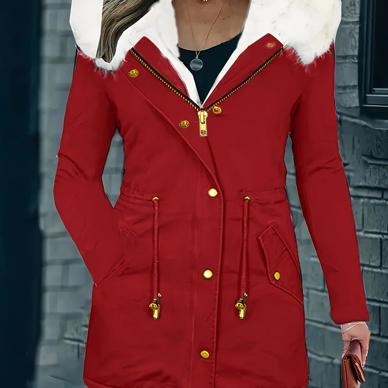 LM | Casual jacket with hood and faux fur