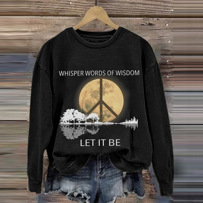 Comstylish Whisper Words Of Wisdom Let It Be Art Print Crew Neck Long Sleeve Sweatshirt