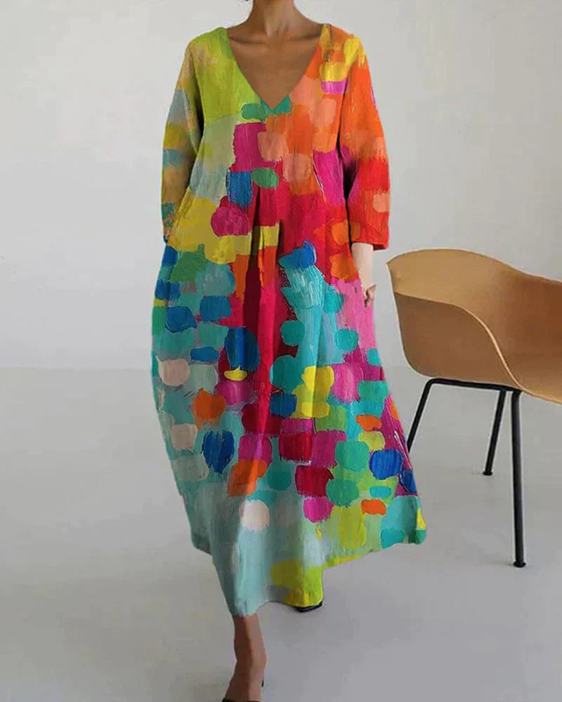 LM | Elegant colorful summer maxi dress