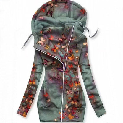 LM | Artistic asymmetric zip-up hoodie