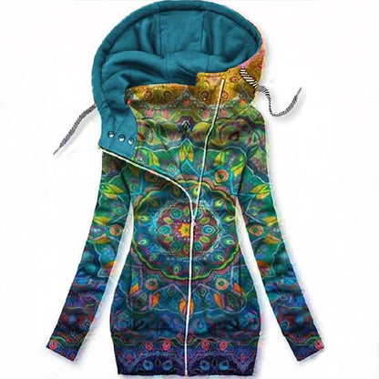 LM | Artistic asymmetric zip-up hoodie
