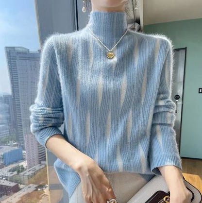 LM | Sweater with half-high neckline