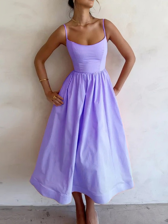 LM | Flowing maxi dress with spaghetti stars