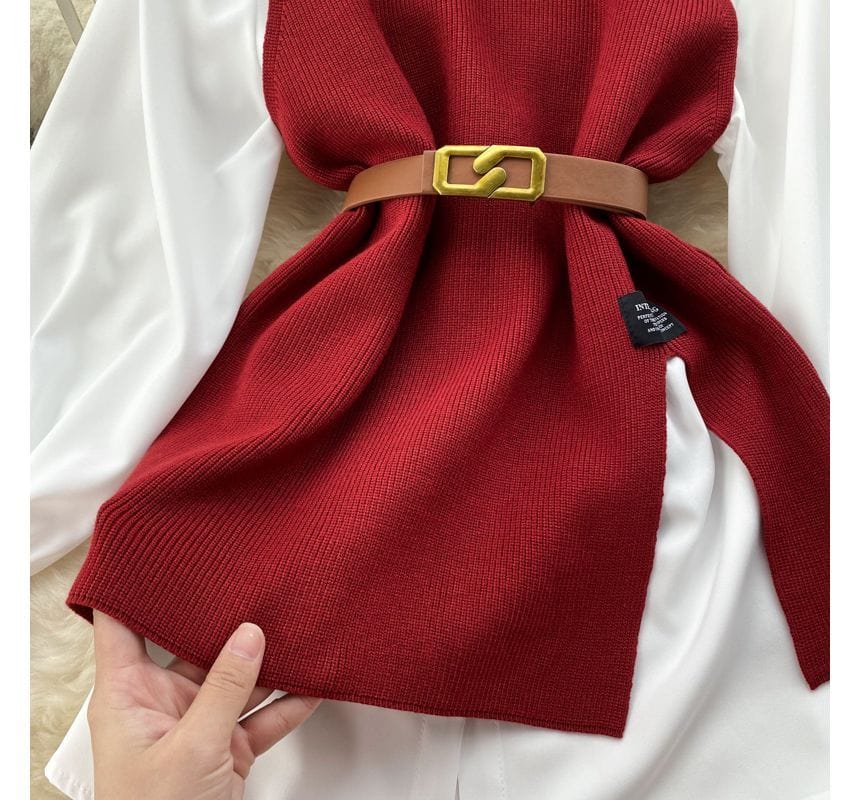 LM | Sleeveless sweater top set