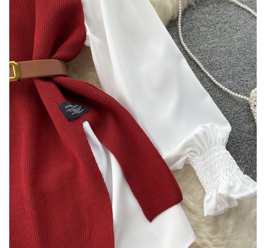 LM | Sleeveless sweater top set