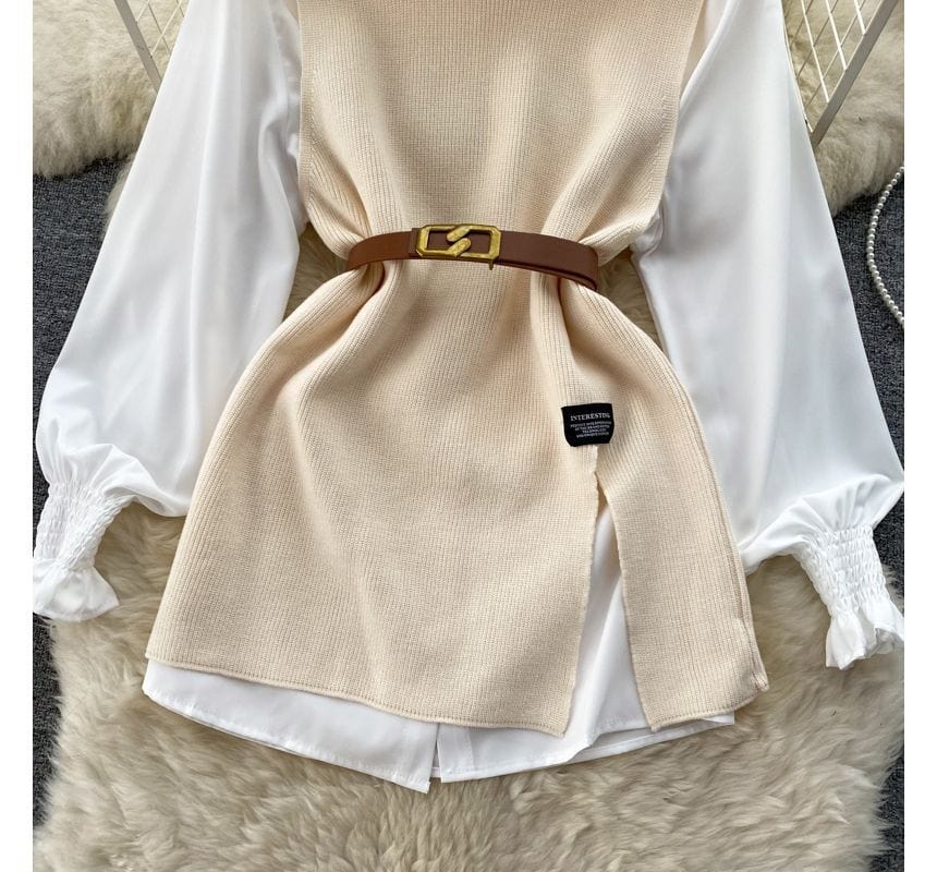 LM | Sleeveless sweater top set