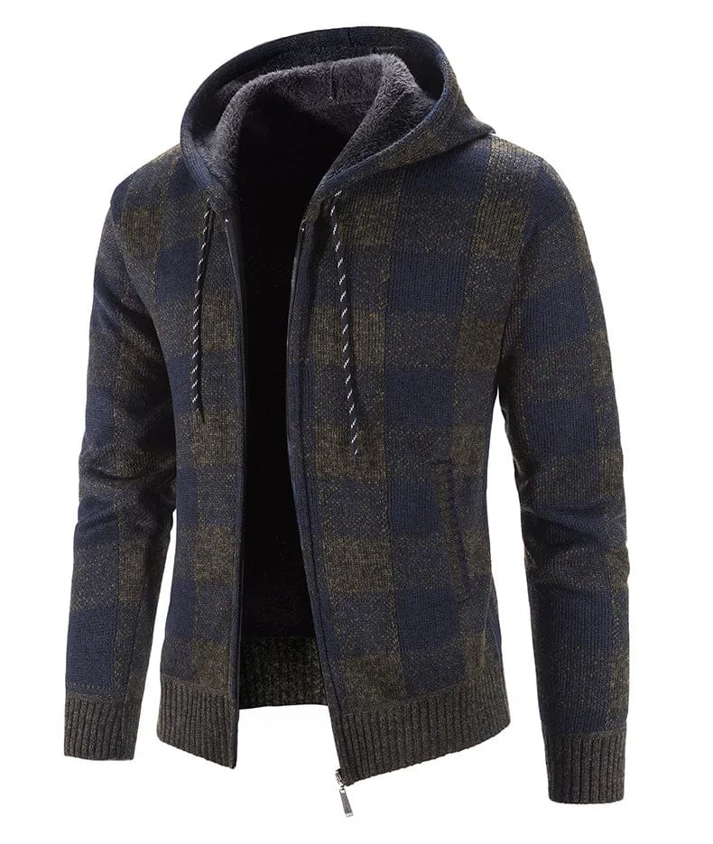 LM | Hooded sweatshirt with check pattern and long sleeves