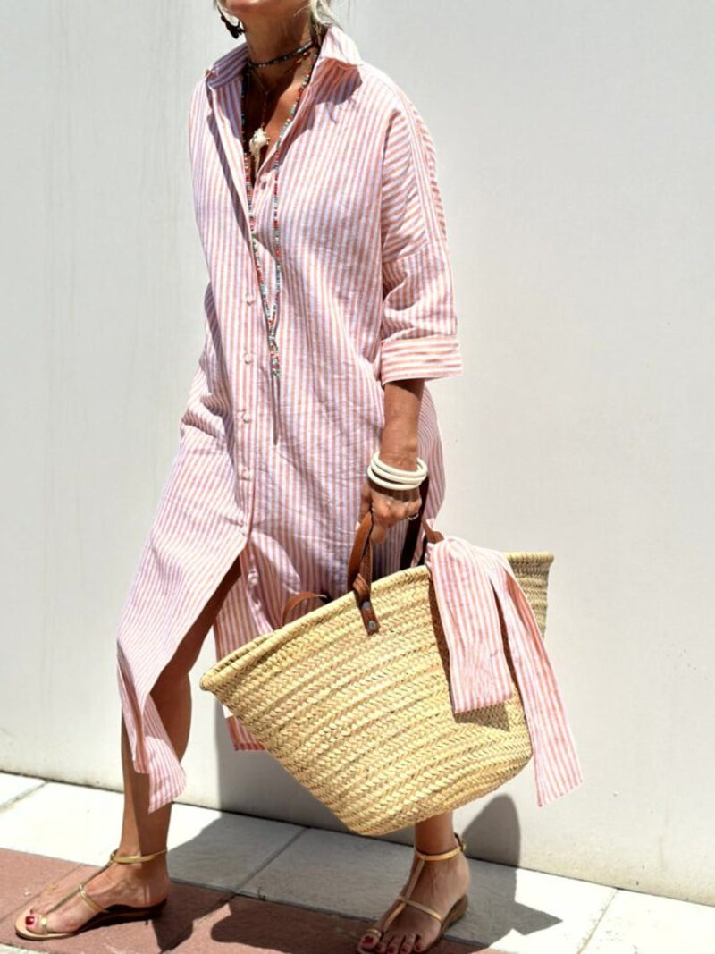 LM | Classic striped shirt dress