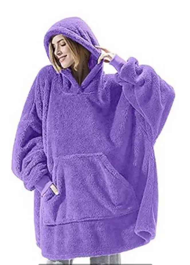 LM | Oversized hooded fleece pullover