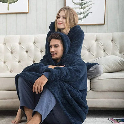 LM | Oversized hooded fleece pullover