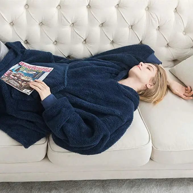 LM | Oversized hooded fleece pullover