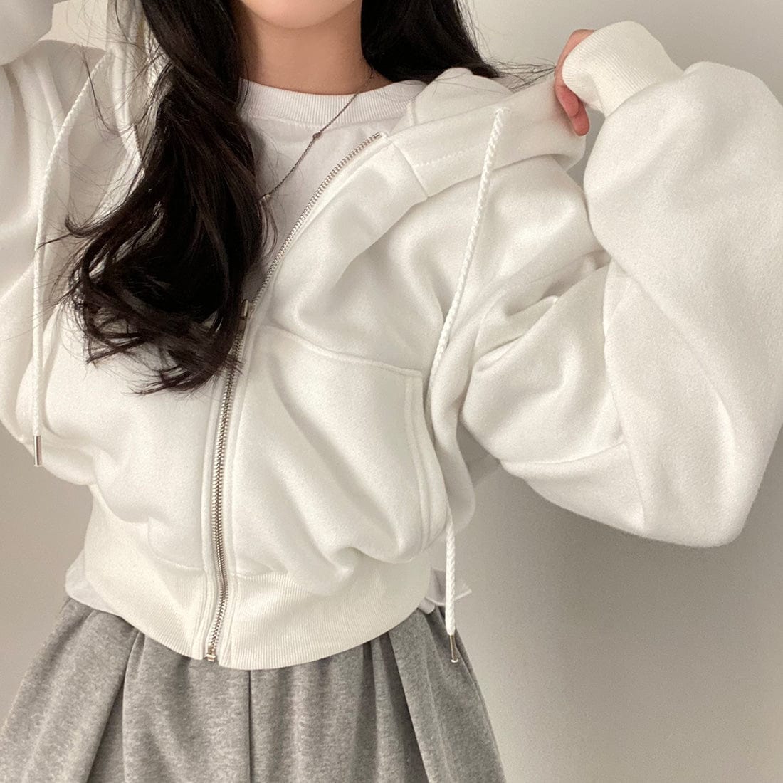LM | Casual sweater with long sleeves and drawstring