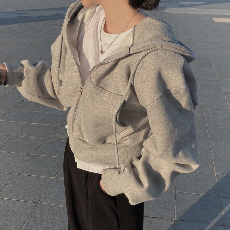 LM | Casual sweater with long sleeves and drawstring