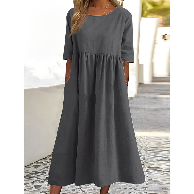 LM | Plain midi dress