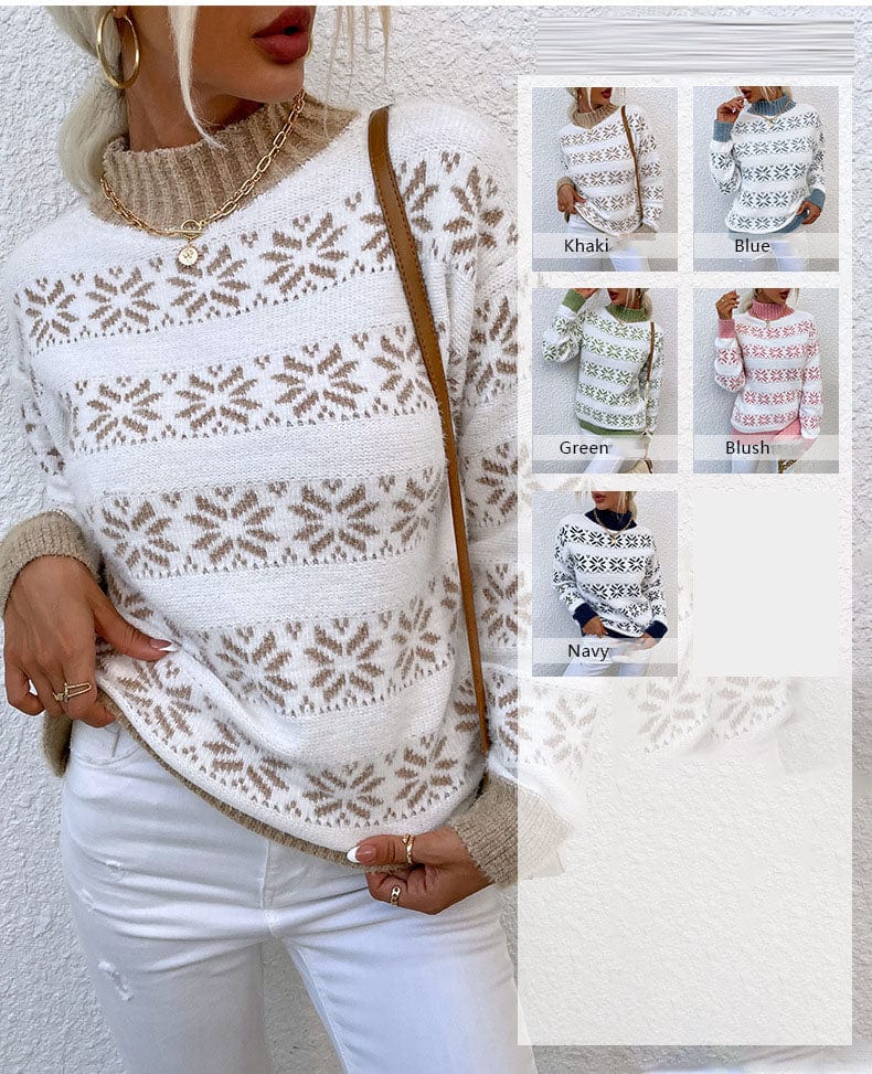 LM | Turtleneck sweater with snowflake for women 2024