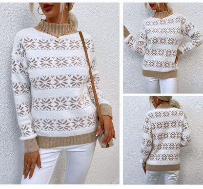 LM | Turtleneck sweater with snowflake for women 2024