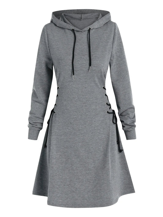 LM | Casual-chic hooded midi dress
