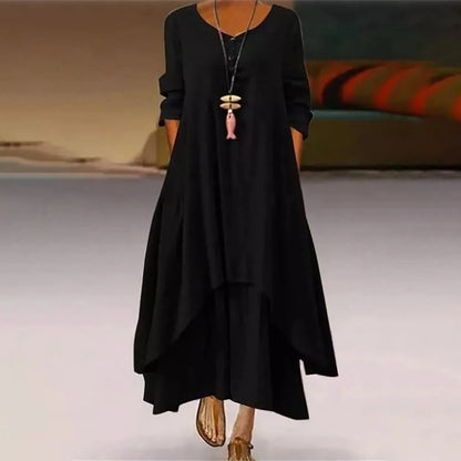 LM | Multi-layered flowing midi dress