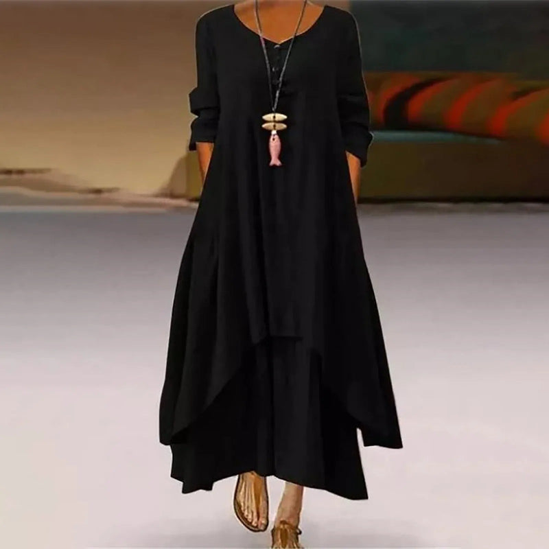 LM | Multi-layered flowing midi dress
