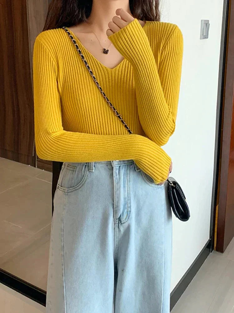 LM | Basic knitted V-neck sweater