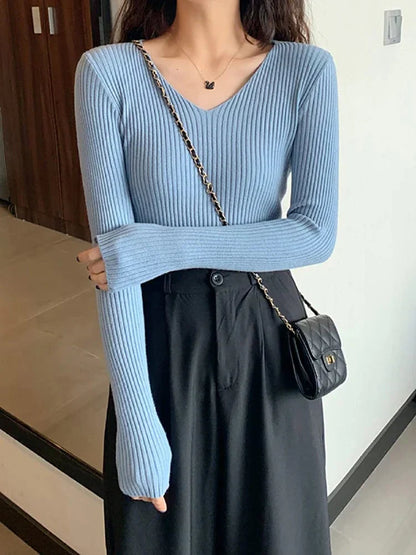 LM | Basic knitted V-neck sweater