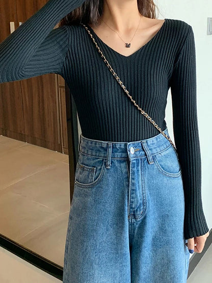LM | Basic knitted V-neck sweater