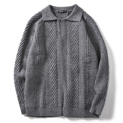 LM | Knitted polo sweater with collar