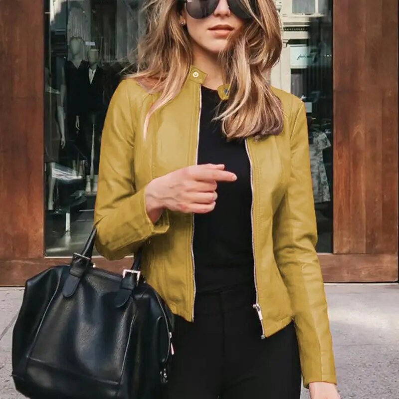 LM | Classic leather jacket for women