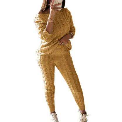 LM | MW -Women's 2-piece long knit suit with thick sweater