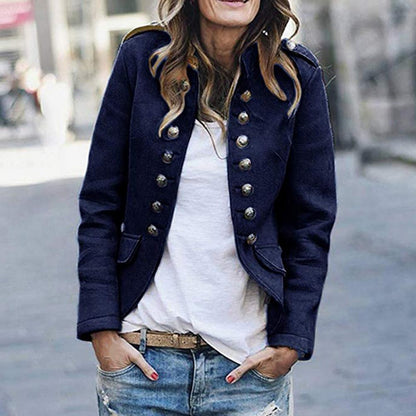 LM | Ladies stand-up collar blazer