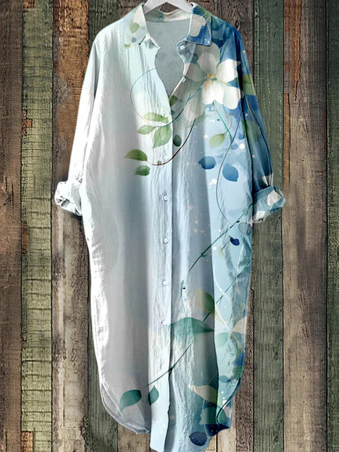 LM | Buttoned midi dress with floral print