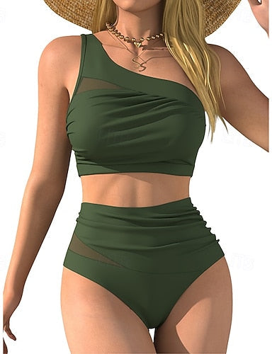 Bikini Sets Bathing Suit 2 Pieces Uv Protection Elastic Sleeveless Swimwear Swimsuit Surfing Diving Swimming Summer