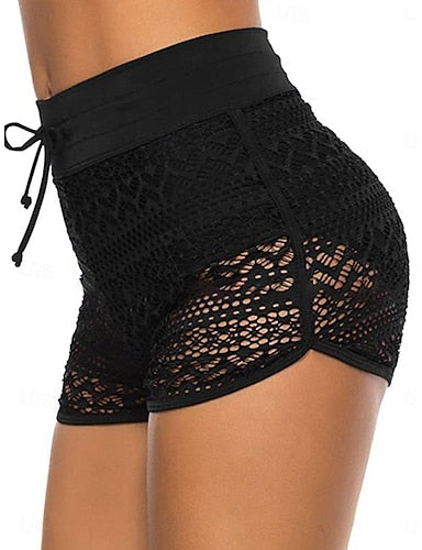 Stretchy Boxer Shorts Swimsuit S Stretchy Boxer Shorts High Waist Vacation Beach Wear Color Sleeveless Bathing Suits