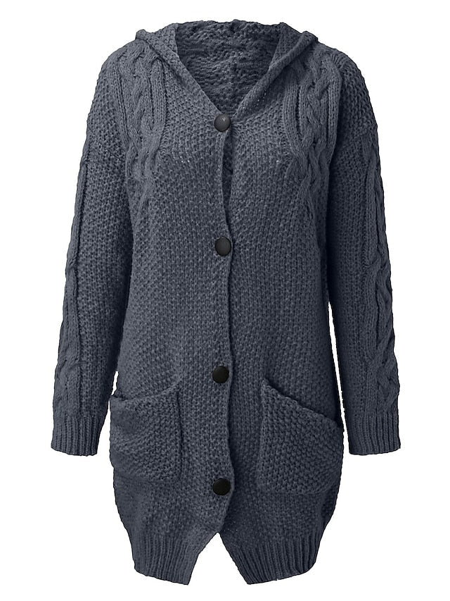 LM | Cardigan with hood in chunky knit