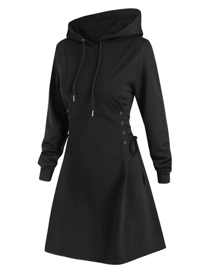 LM | Casual-chic hooded midi dress