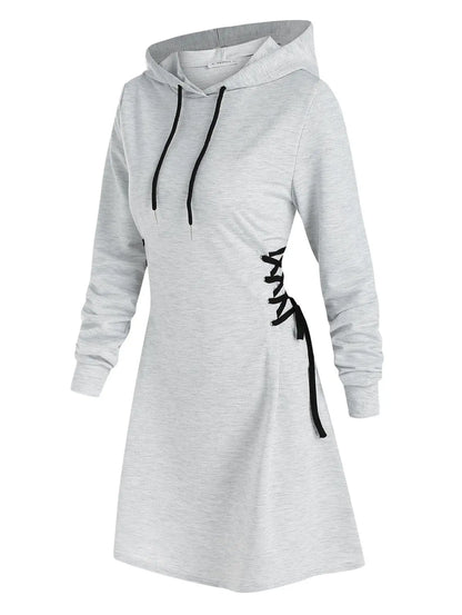 LM | Casual-chic hooded midi dress