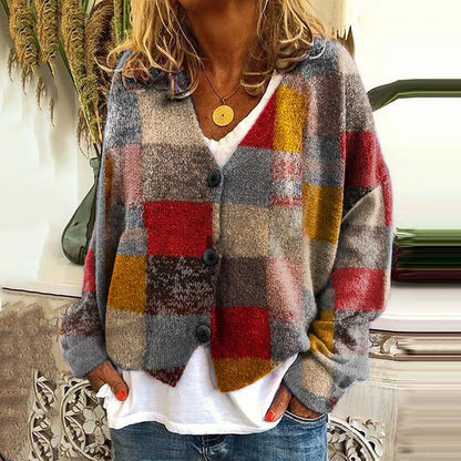 LM | Printed cardigan with button placket